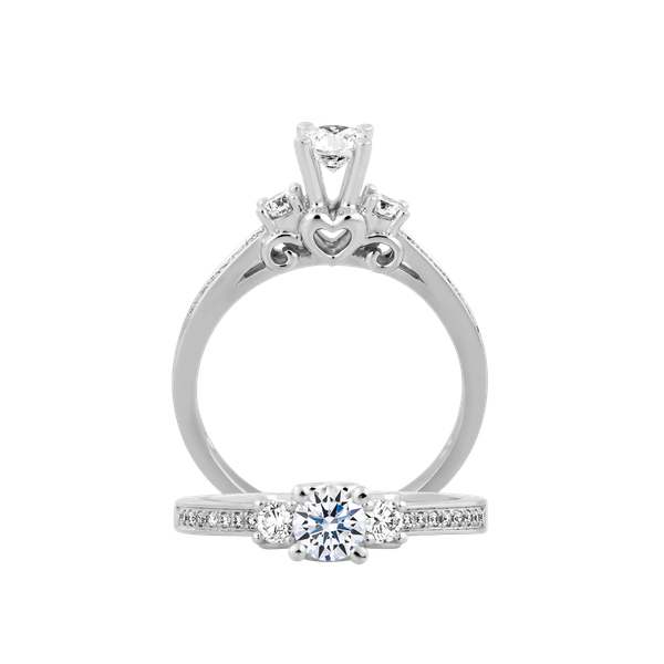 Ổ nhẫn nữ kim cương tấm vàng 14K Kennie 3C