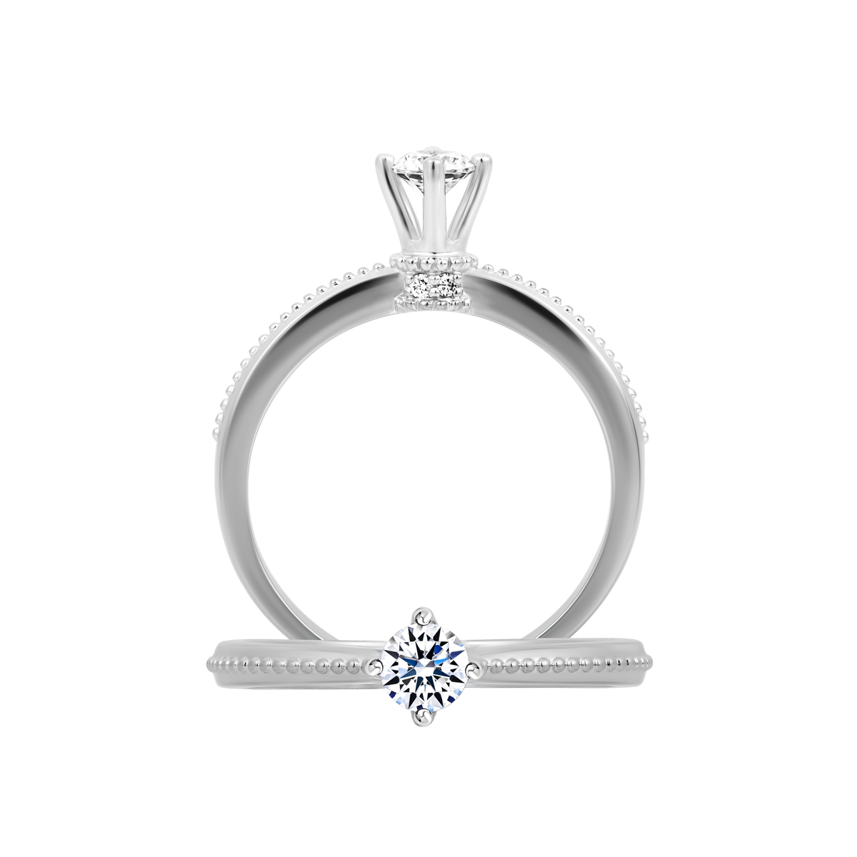 Nhẫn nữ kim cương 8 Hearts & Arrows vàng 14K Dagan N H&A 2C