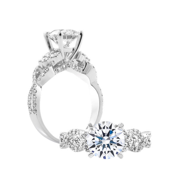 Ổ nhẫn nữ kim cương tấm vàng 14K Kolora 1.5CT