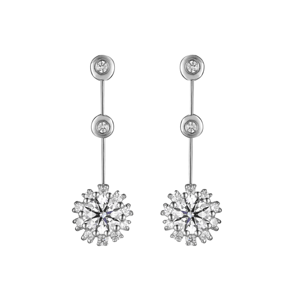 Hoa tai kim cương tấm vàng 14K Peony NL 2C