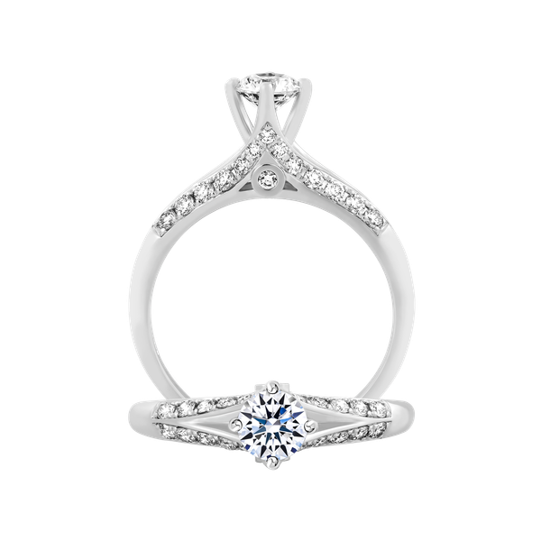 Ổ nhẫn nữ kim cương tấm vàng 14K Jacinda 3C
