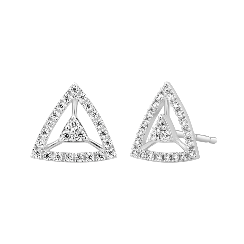 Hoa tai kim cương viên vàng 14K Shiedly TD