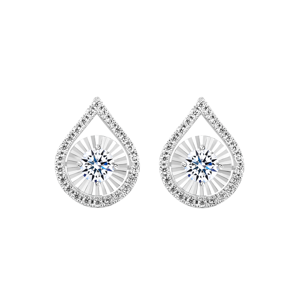 Hoa tai kim cương tấm vàng 14K Jacenta V2 2C