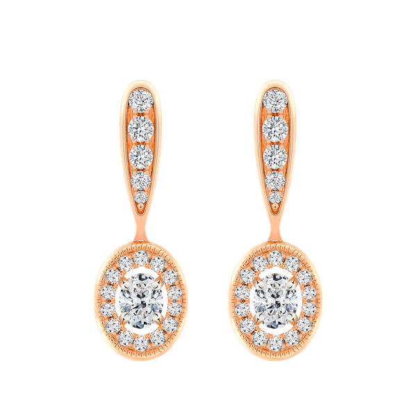 Hoa tai kim cương viên vàng 18K Jena A028 TD