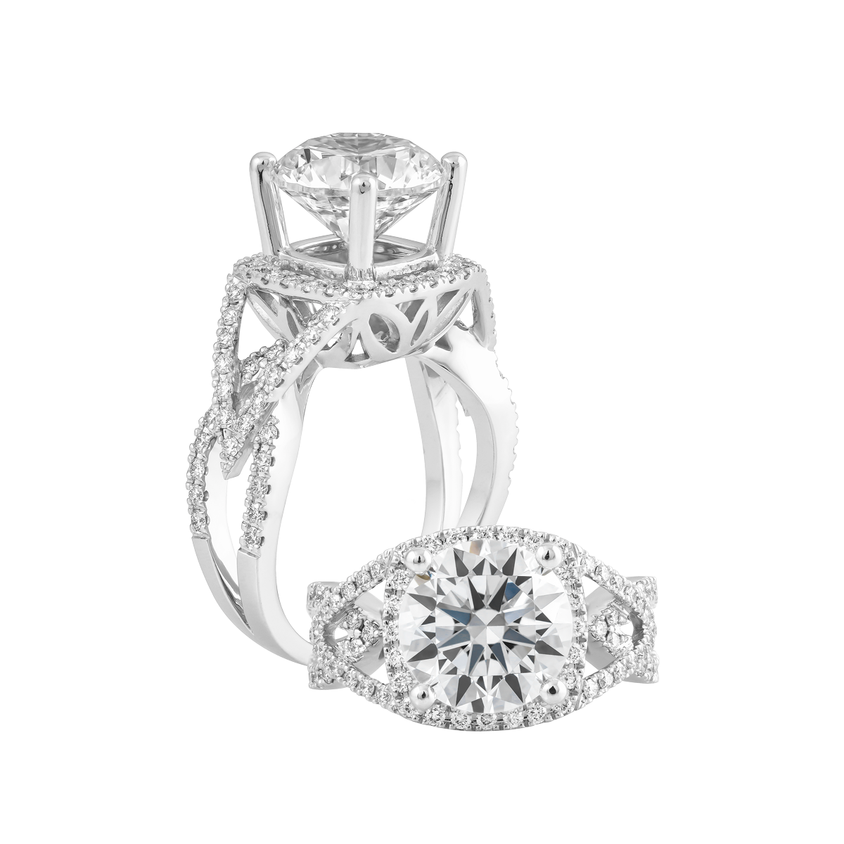 Nhẫn nữ kim cương tấm vàng 14K Pavati 3CT GVRG0153347