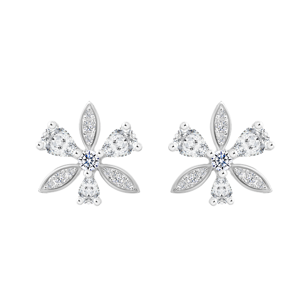 Hoa tai đính đá CZ vàng 14K Evaria