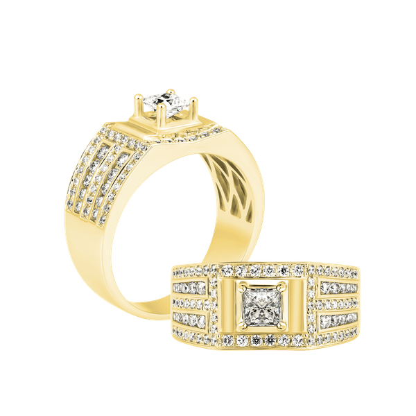 Nhẫn nam đính đá CZ vàng 10K Brian PR 2C Y