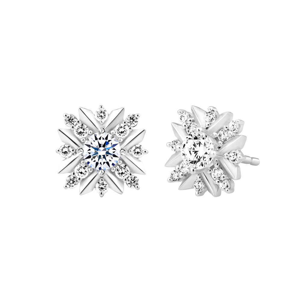 Hoa tai đính đá CZ vàng 10K Lucido 3C