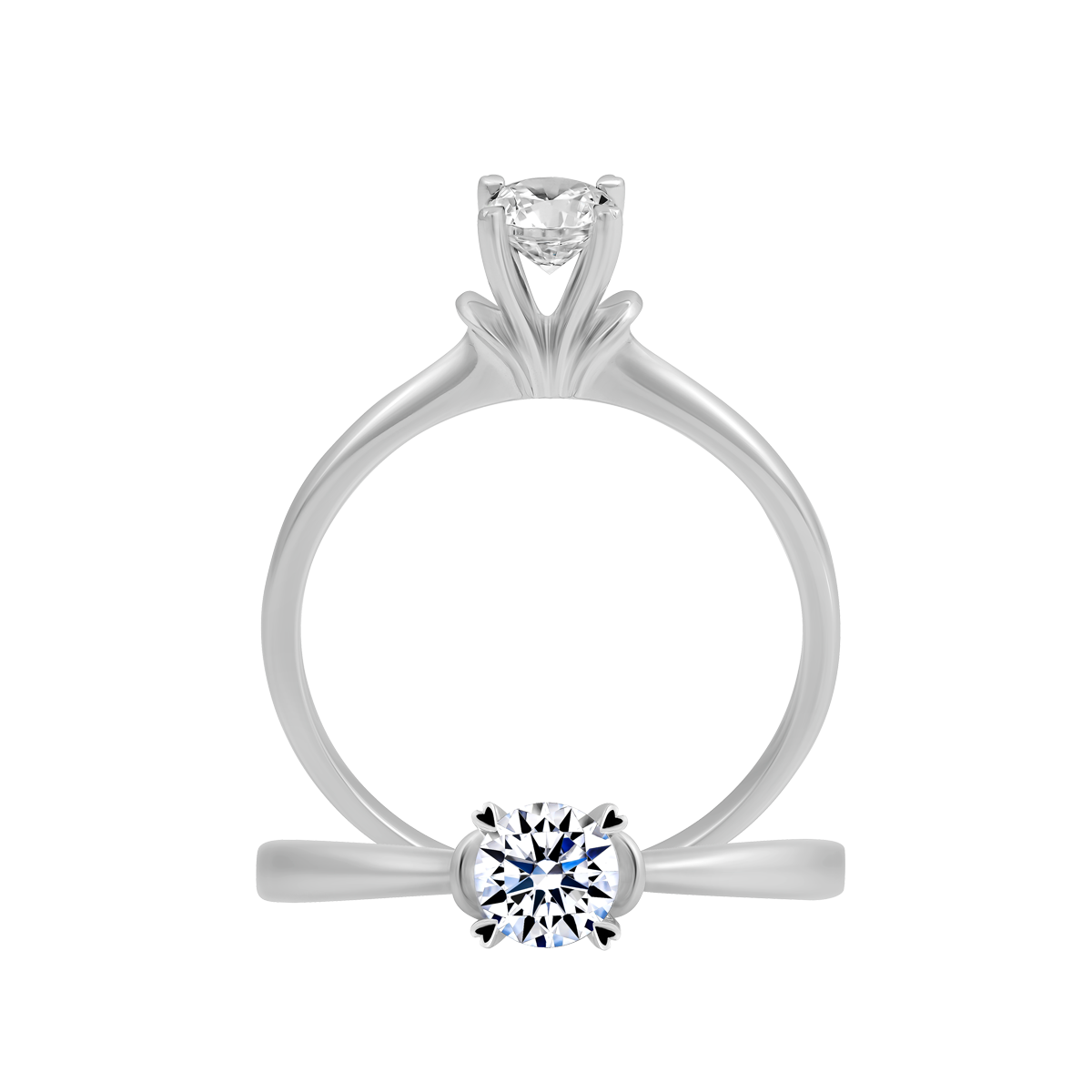 Nhẫn nữ kim cương viên vàng 14K Lilibing GIA 3C