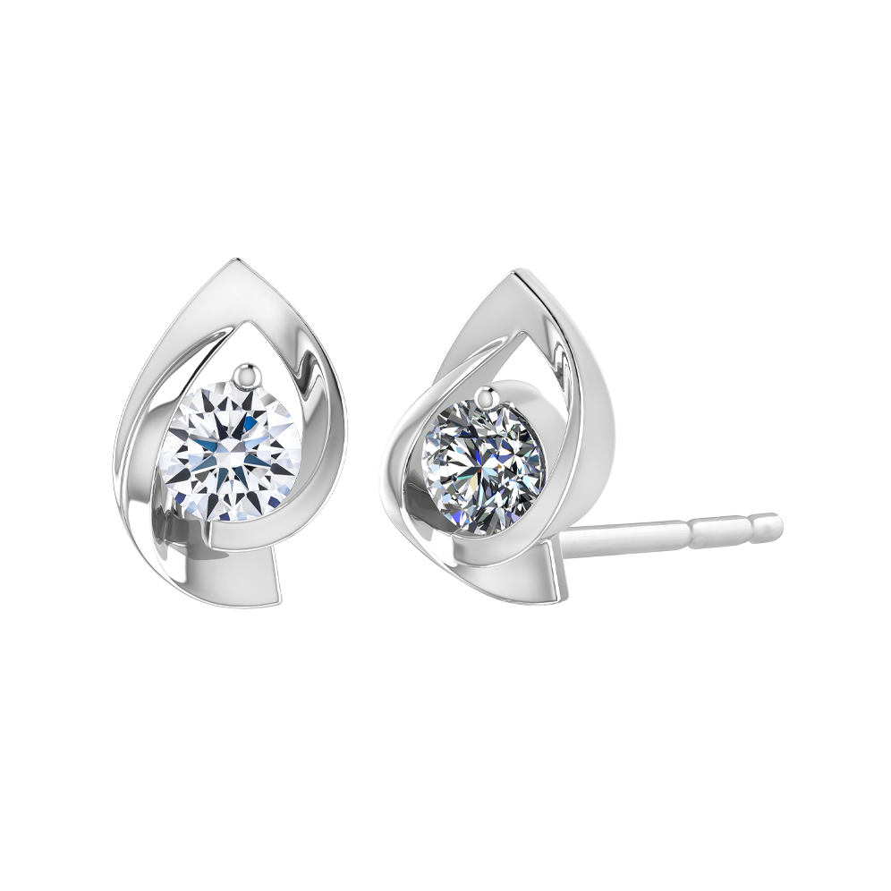 Hoa tai đính đá CZ vàng 14K Albinus 2C GVER0082767