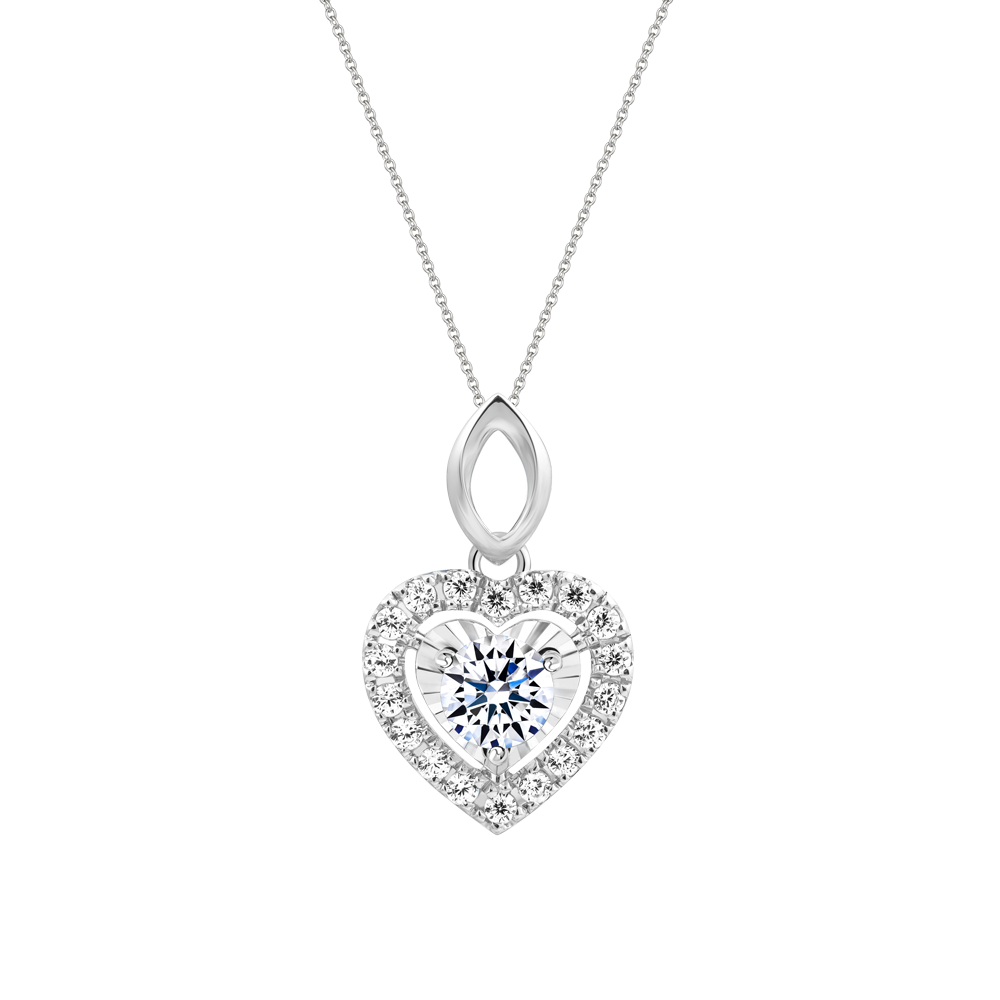 Mặt đính đá CZ vàng 18K Heartest 2C