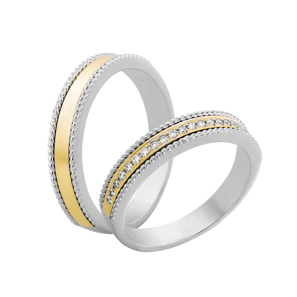 Nhẫn cưới nữ kim cương viên vàng 14K Edita F