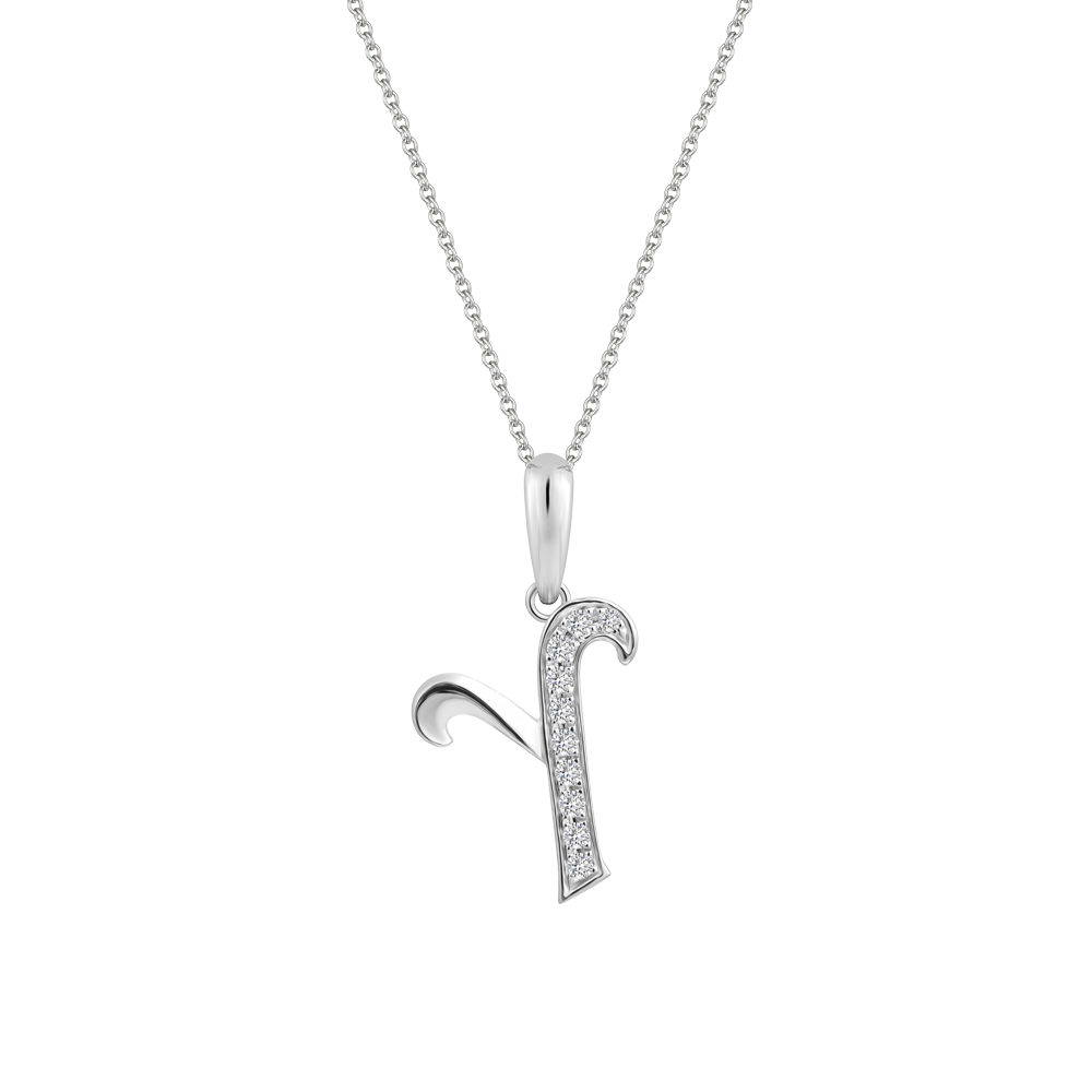 Mặt kim cương viên vàng 14K Letter Y