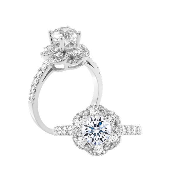 Ổ nhẫn nữ kim cương tấm vàng 14K Naiya 1CT