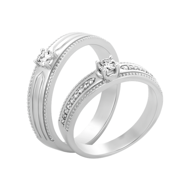 Nhẫn cưới nam kim cương viên vàng 14K Sweetie RD1C M