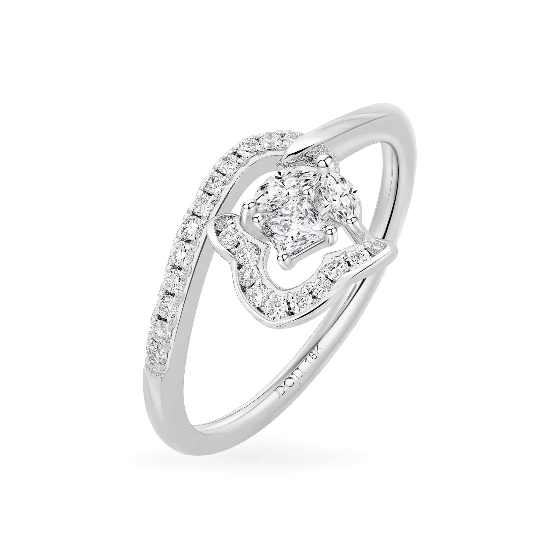 Nhẫn nữ kim cương viên vàng 18K Jena A759 TD