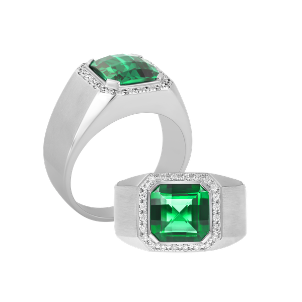 Nhẫn nam kim cương tấm vàng 14K Roundabout S.EME W