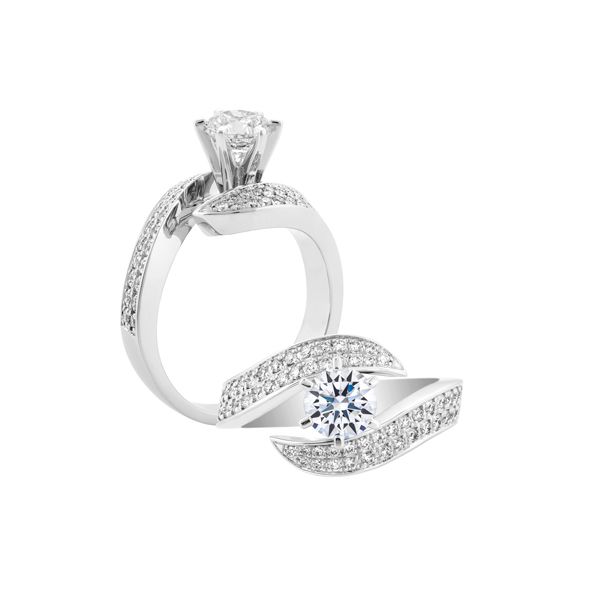 Ổ nhẫn nữ kim cương tấm vàng 14K Aumento N2 5C