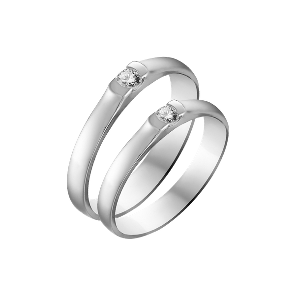 Nhẫn cưới nam đính đá CZ vàng 10K Cannel M