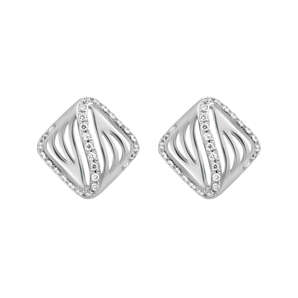 Hoa tai kim cương viên vàng 14K Collina