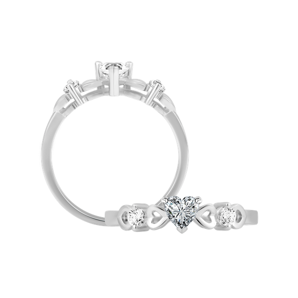 Nhẫn nữ đính đá CZ vàng 14K Tiamor 2C