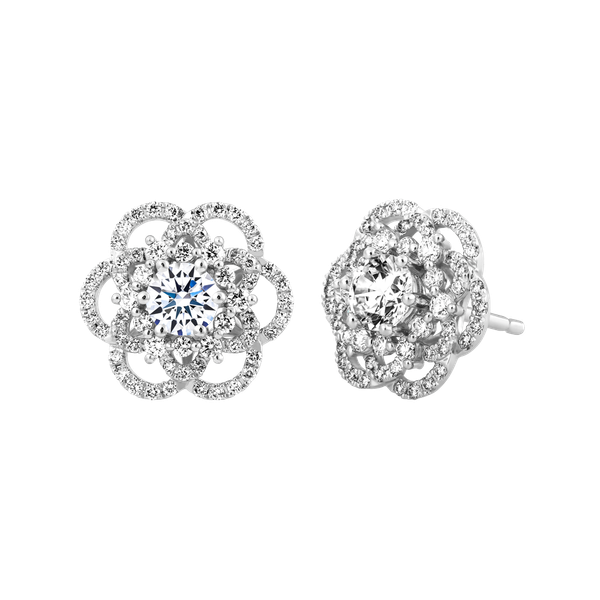 Hoa tai kim cương viên vàng 14K Canation GIA 3C GVER0092607M