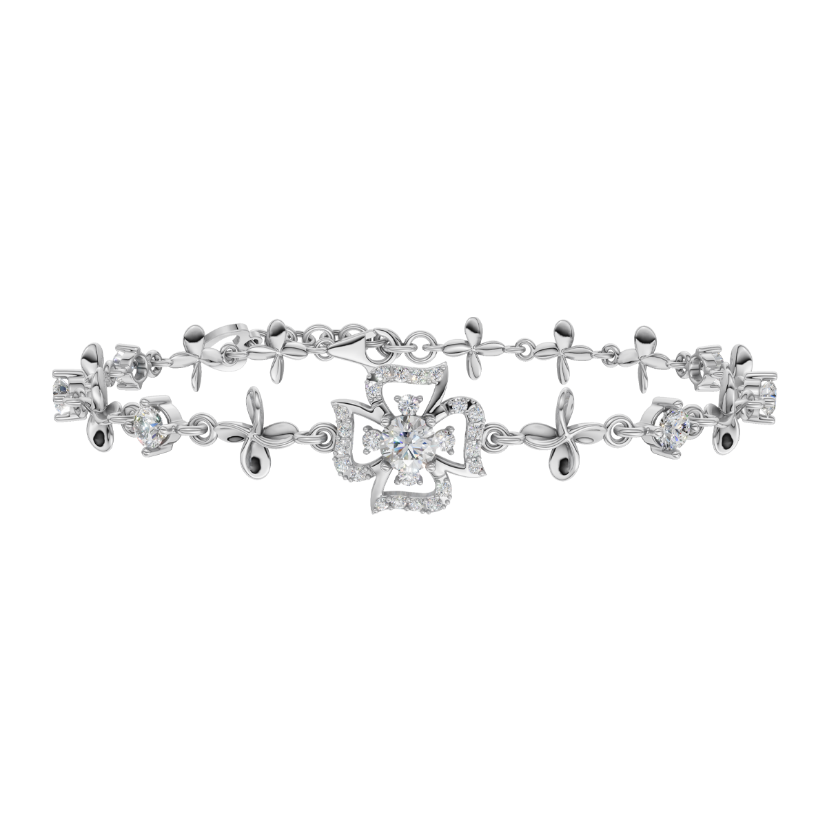 Lắc kim cương 8 Hearts & Arrows vàng 14K Flickering H&A 2C GVBC0015707