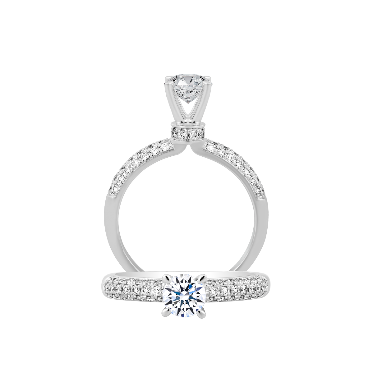 Ổ nhẫn nữ kim cương tấm vàng 14K Callias 5C