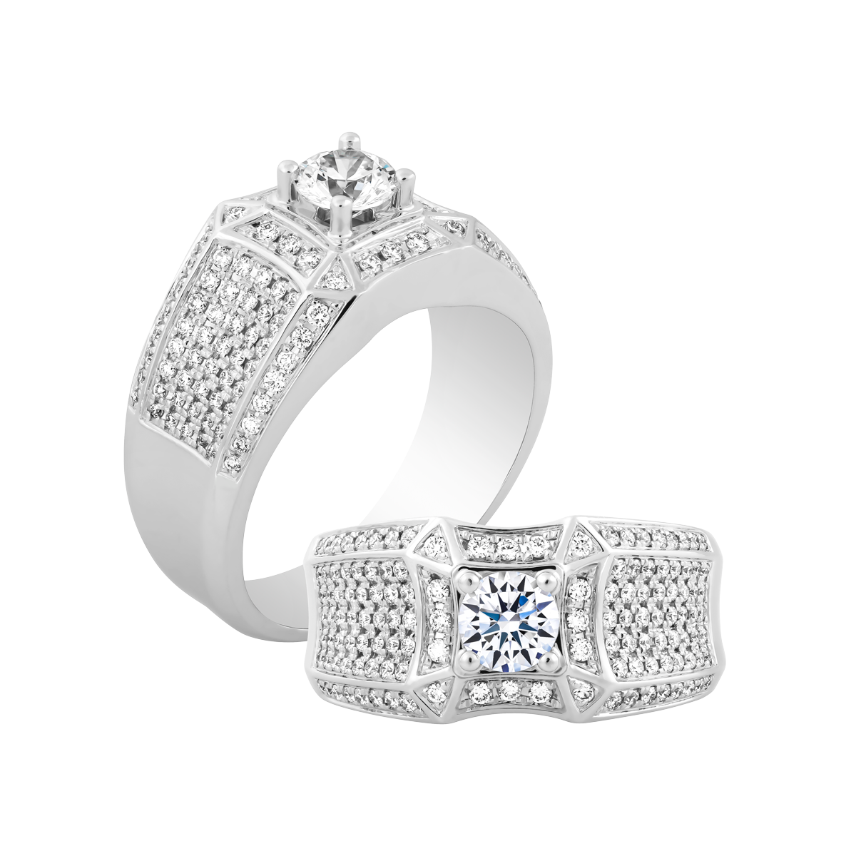 Nhẫn nam kim cương tấm vàng 14K Lambor 5C W