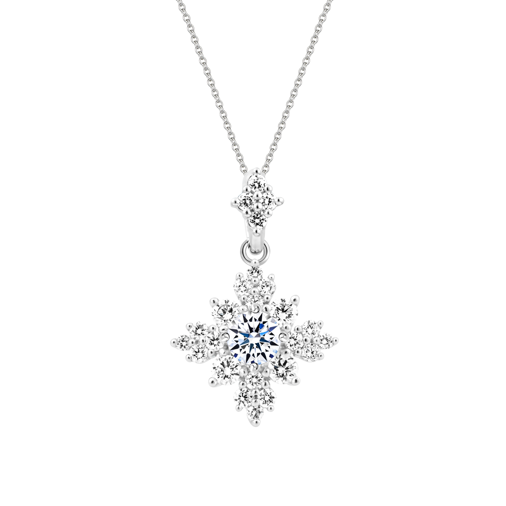 Mặt kim cương tấm vàng 14K Felicitous 2C