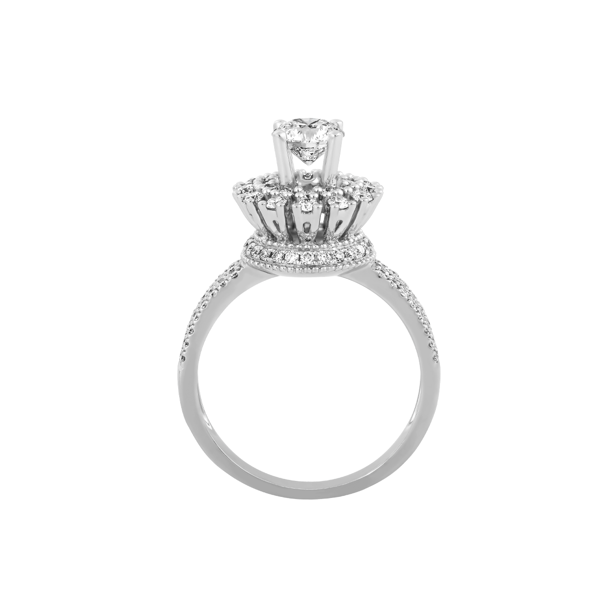 Nhẫn nữ kim cương tấm vàng 14K Calantha 1CT