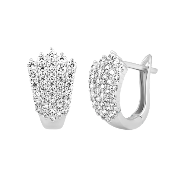 Hoa tai đính đá CZ vàng 10K Sensory