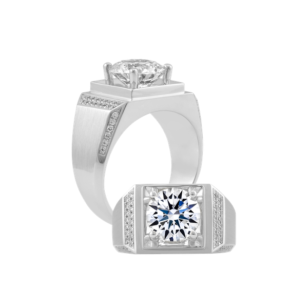 Nhẫn nam kim cương tấm vàng 14K LX570 3CT W GVRG0236505