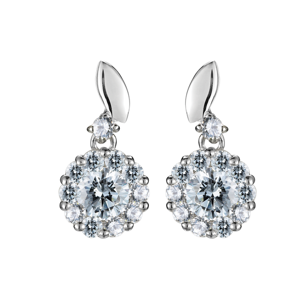 Hoa tai đính đá CZ vàng 10K Summer 2C