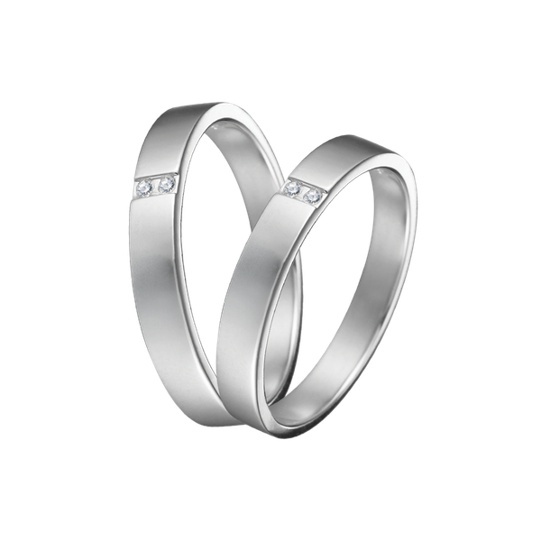 Nhẫn cưới nữ kim cương viên vàng 14K Ninza F