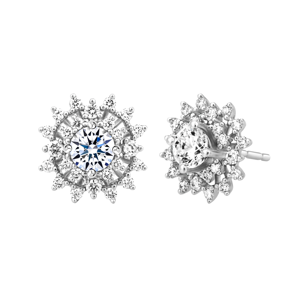 Hoa tai kim cương tấm vàng 14K Conversion 2C