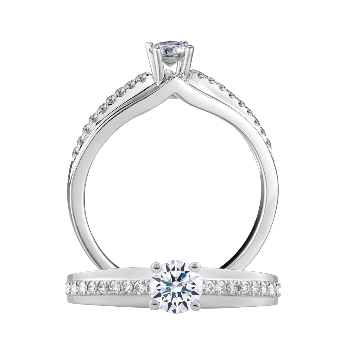 Nhẫn nữ kim cương tấm vàng 14K Epoch 1CT