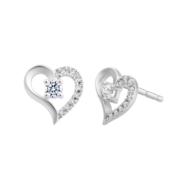 Hoa tai đính đá CZ vàng 14K Honie 5p