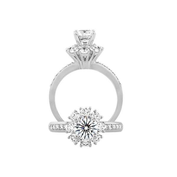 Ổ nhẫn nữ kim cương tấm vàng 14K Alecia N 1CT