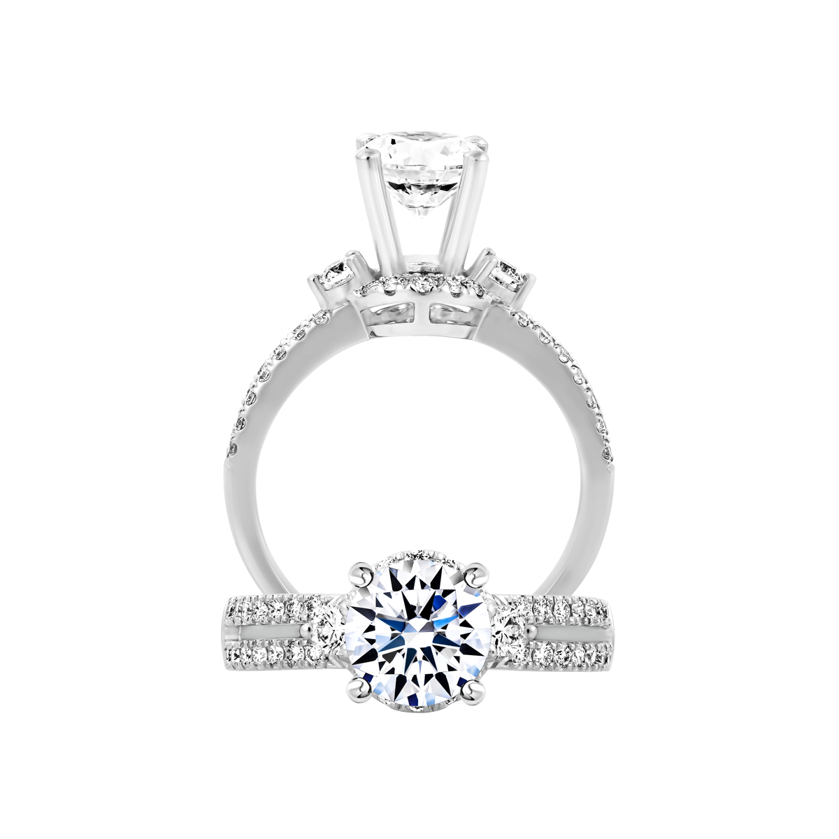 Nhẫn nữ kim cương tấm vàng 14K Becka N 1.5CT