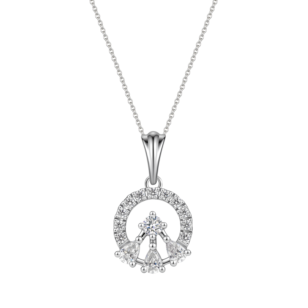 Mặt đính đá CZ vàng 14K Neaty