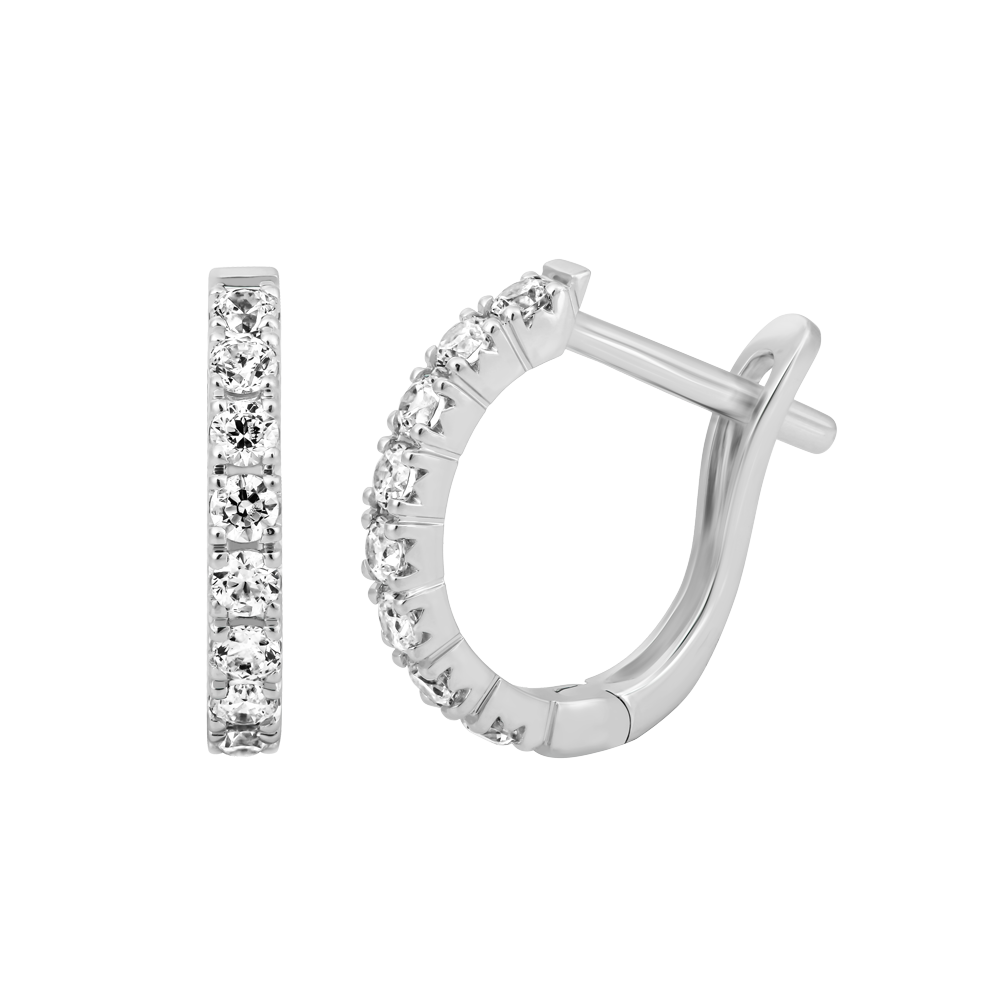 Hoa tai đính đá CZ vàng 14K Alva