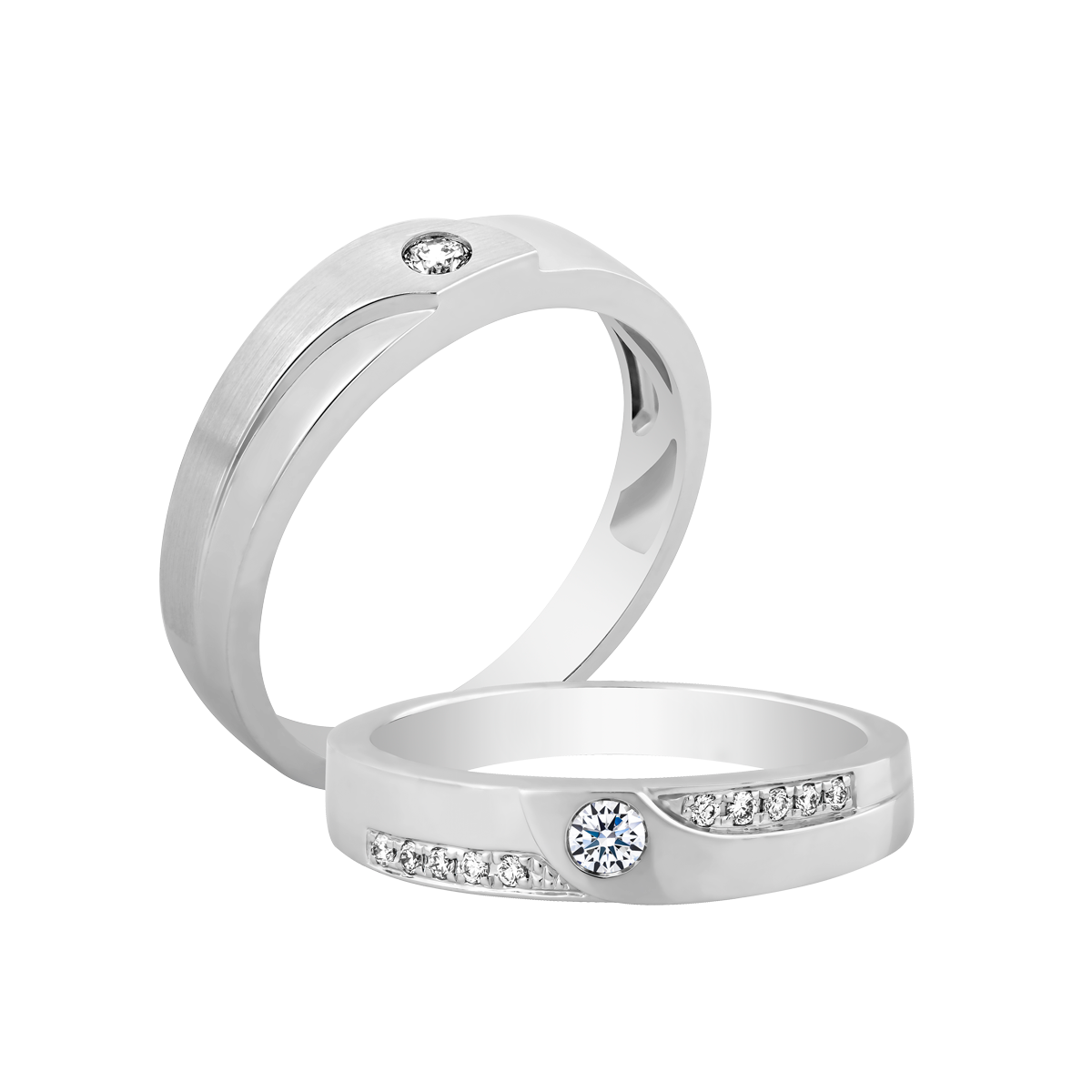 Nhẫn cưới nam kim cương vàng 18K Yearly 5p M