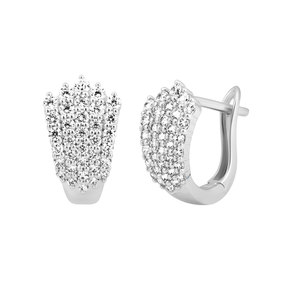 Hoa tai đính đá CZ vàng 10K Sensory