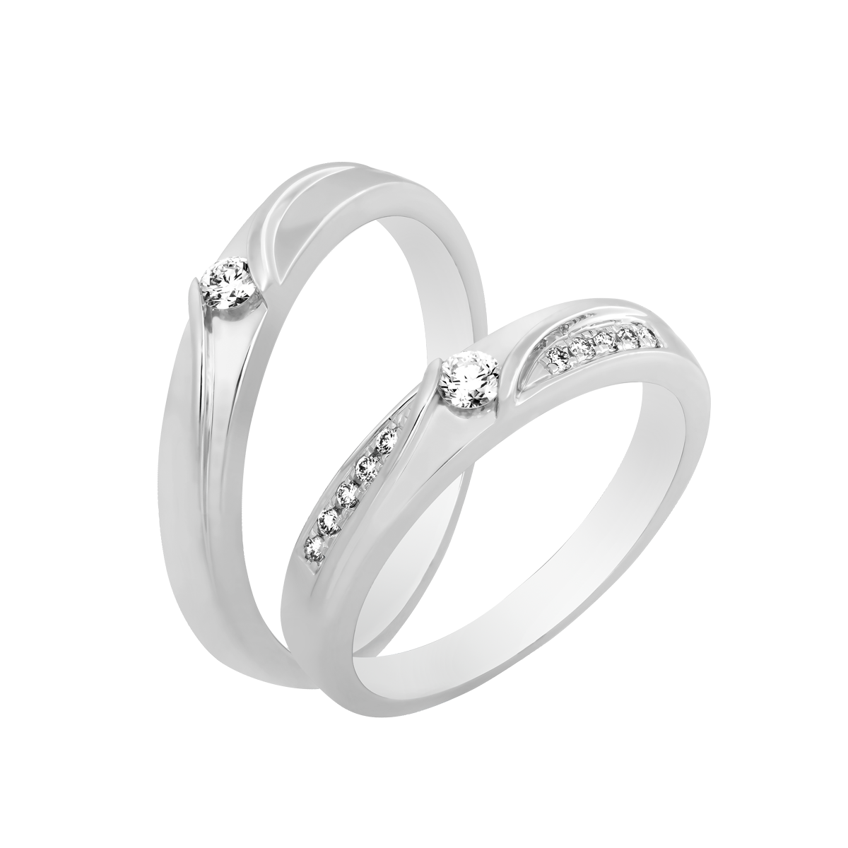 Nhẫn cưới nam kim cương vàng 14K Eliner 5p M