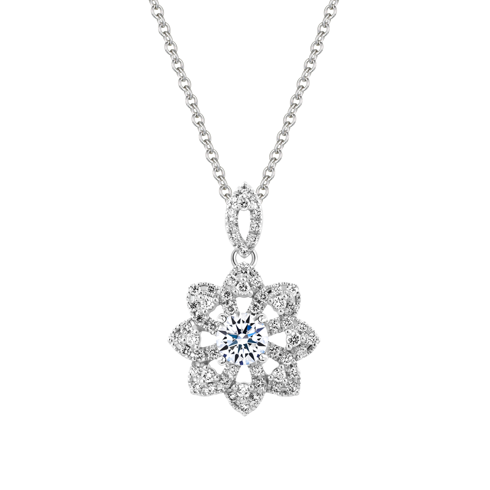 Mặt kim cương tấm vàng 14K Florid 5C