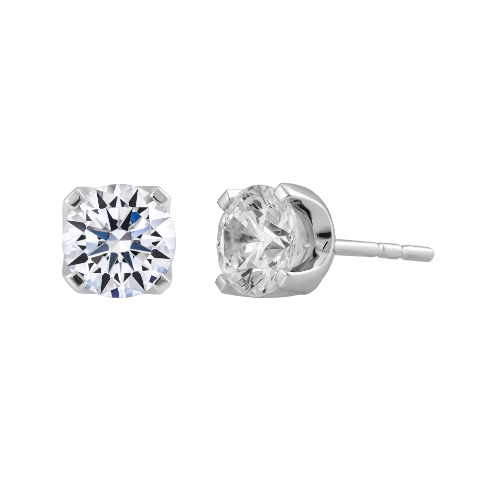 Hoa tai kim cương viên vàng 14K Mineral GIA 3C