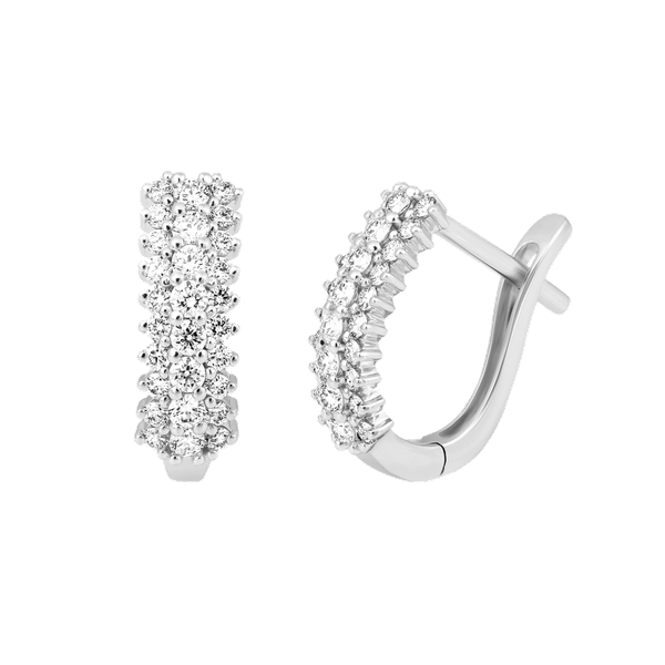 Hoa tai kim cương viên vàng 14K Certify V2