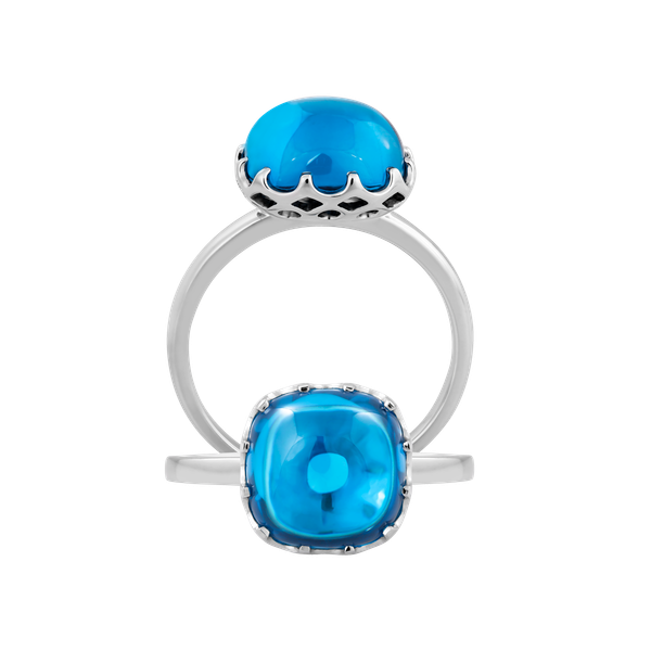 Nhẫn nữ đính đá màu Topaz vàng 14K Candie S.Top