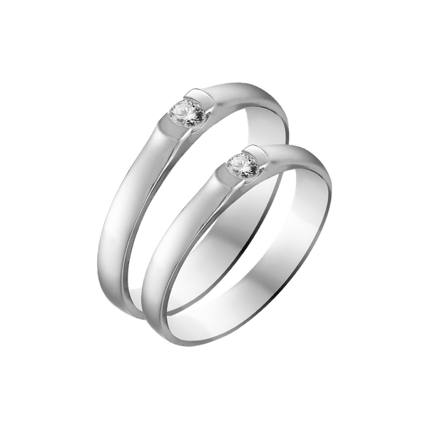 Nhẫn cưới nữ đính đá CZ vàng 10K Cannel F